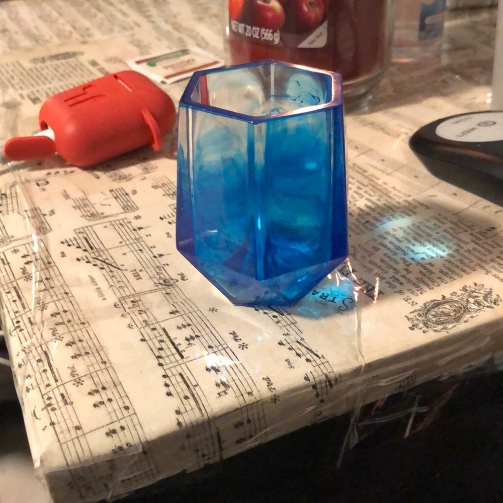 Blue as the sky and as hard and solid as a rock